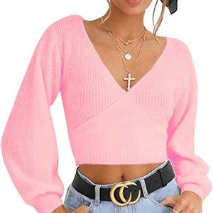 Knitted Deep V sweater